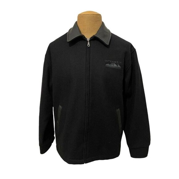 BISHOP Men's Bomber Jacket Canadian Wool Leather Trim Whistler Creek Size Medium - Picture 2 of 11